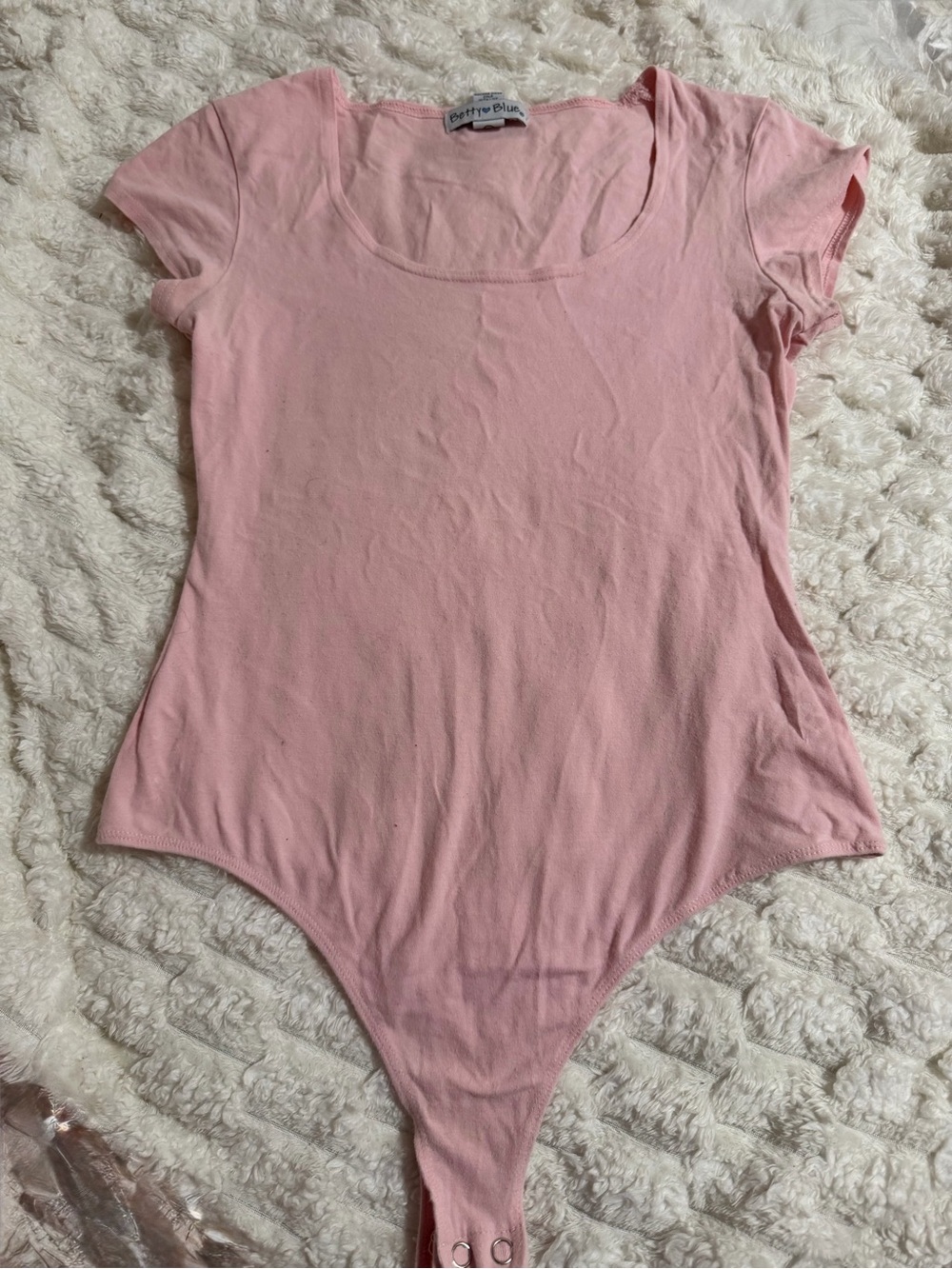 Berrye Blue Pink Scoop Neck Bodysuit